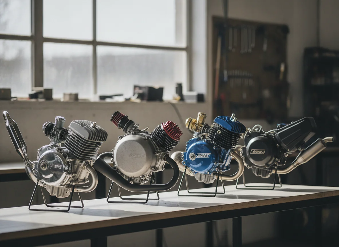 Les déclinaisons du AM6 selon les constructeurs&nbsp;: Derbi, Peugeot, MBK, Yamaha
